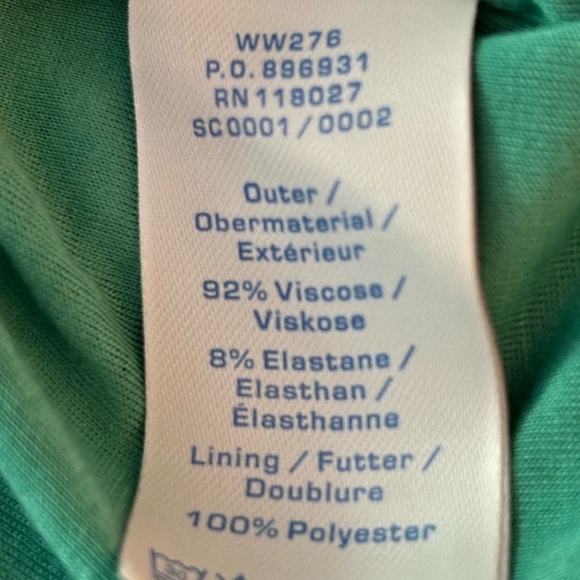 BODIN dress Faux wrap draped  bodice.Rouching in the back.  Full skirt. Lined - Picture 7 of 10